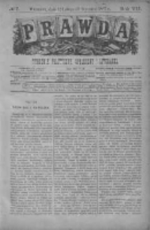 Prawda. Tygodnik polityczny, społeczny i literacki 1887, Nr 7