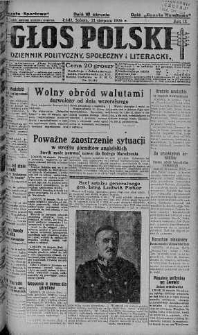 Głos Polski : dziennik polityczny, społeczny i literacki 21 sierpień 1926 nr 229