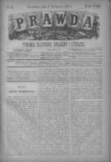 Prawda. Tygodnik polityczny, społeczny i literacki 1888, Nr 11