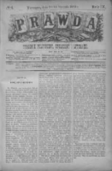 Prawda. Tygodnik polityczny, społeczny i literacki 1889, Nr 4