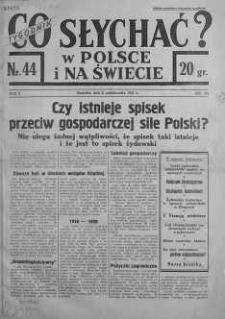 Co słychać w Polsce i na Świecie 31 październik 1937 nr 44
