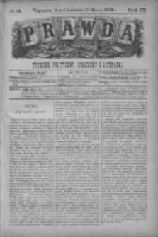 Prawda. Tygodnik polityczny, społeczny i literacki 1889, Nr 14