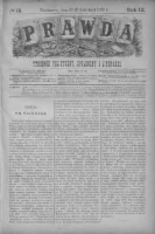 Prawda. Tygodnik polityczny, społeczny i literacki 1889, Nr 15