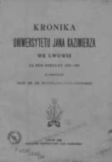Kronika Uniwersytetu Lwowskiego 1922-1923