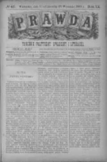 Prawda. Tygodnik polityczny, społeczny i literacki 1889, Nr 40