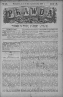 Prawda. Tygodnik polityczny, społeczny i literacki 1889, Nr 43