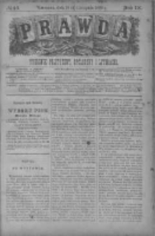 Prawda. Tygodnik polityczny, społeczny i literacki 1889, Nr 46