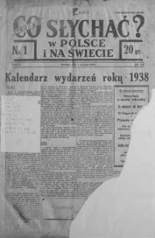 Co słychać w Polsce i na Świecie 1 styczeń 1939 nr 1
