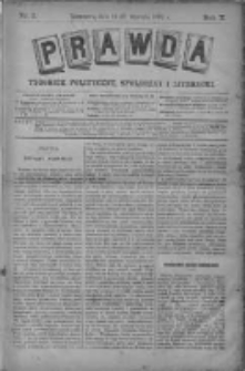 Prawda. Tygodnik polityczny, społeczny i literacki 1890, Nr 3