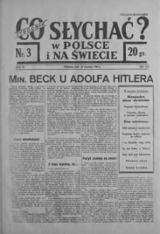 Co słychać w Polsce i na Świecie 15 styczeń 1939 nr 3