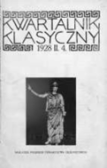Kwartalnik Klasyczny 1928, R. II, Nr 4