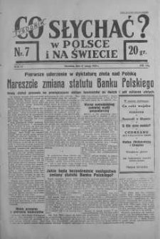 Co słychać w Polsce i na Świecie 12 luty 1939 nr 7