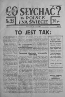 Co słychać w Polsce i na Świecie 18 czerwiec 1939 nr 25