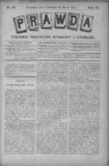 Prawda. Tygodnik polityczny, społeczny i literacki 1891, Nr 14