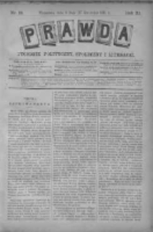 Prawda. Tygodnik polityczny, społeczny i literacki 1891, Nr 19