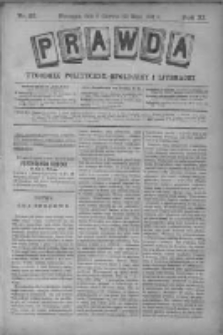 Prawda. Tygodnik polityczny, społeczny i literacki 1891, Nr 23