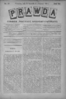 Prawda. Tygodnik polityczny, społeczny i literacki 1891, Nr 37