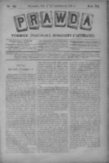Prawda. Tygodnik polityczny, społeczny i literacki 1891, Nr 42
