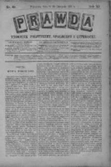 Prawda. Tygodnik polityczny, społeczny i literacki 1891, Nr 46