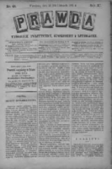 Prawda. Tygodnik polityczny, społeczny i literacki 1891, Nr 48