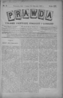 Prawda. Tygodnik polityczny, społeczny i literacki 1892, Nr 6