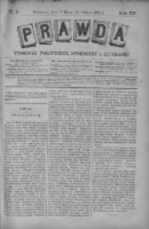 Prawda. Tygodnik polityczny, społeczny i literacki 1892, Nr 11