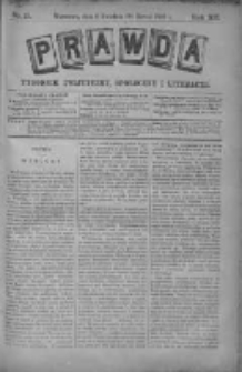 Prawda. Tygodnik polityczny, społeczny i literacki 1892, Nr 15