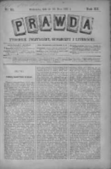 Prawda. Tygodnik polityczny, społeczny i literacki 1892, Nr 22