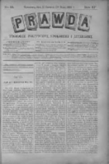 Prawda. Tygodnik polityczny, społeczny i literacki 1892, Nr 24