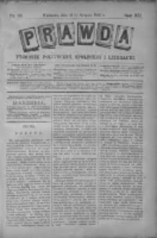 Prawda. Tygodnik polityczny, społeczny i literacki 1892, Nr 33