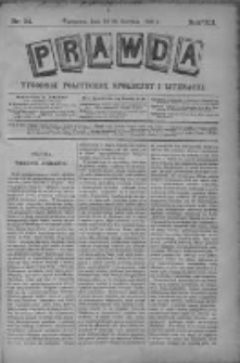 Prawda. Tygodnik polityczny, społeczny i literacki 1892, Nr 34