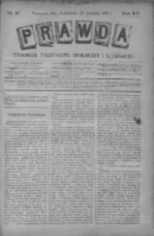 Prawda. Tygodnik polityczny, społeczny i literacki 1892, Nr 37