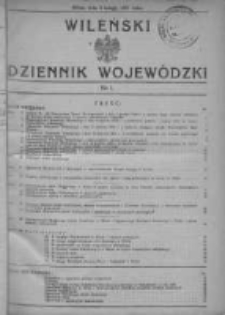 Wileński Dziennik Wojewódzki 1931, Nr1