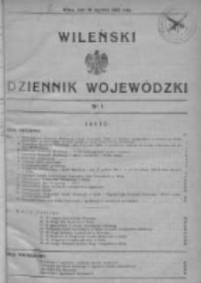 Wileński Dziennik Wojewódzki 1932, Nr 1