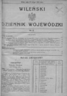 Wileński Dziennik Wojewódzki 1933, Nr 2