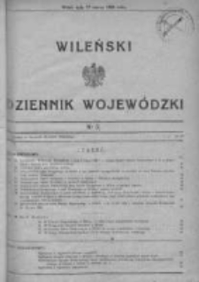 Wileński Dziennik Wojewódzki 1933, Nr 3