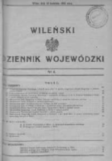 Wileński Dziennik Wojewódzki 1933, Nr 4