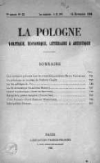 La Pologne : Politique, Economique, Litteraire et Artistique 1926 An. 7, Nr 22