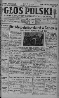 Głos Polski : dziennik polityczny, społeczny i literacki 16 wrzesień 1926 nr 255
