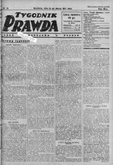 Tygodnik Prawda 22 marzec 1931 nr 12