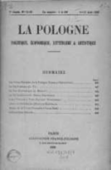 La Pologne : Politique, Economique, Litteraire et Artistique 1928 An. 9, Nr 15 i 16