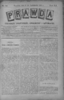 Prawda. Tygodnik polityczny, społeczny i literacki 1892, Nr 43