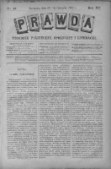 Prawda. Tygodnik polityczny, społeczny i literacki 1892, Nr 48