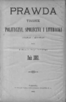 Prawda. Tygodnik polityczny, społeczny i literacki 1893, Nr 1