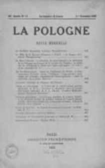 La Pologne : Politique, Economique, Litteraire et Artistique 1932 An. 13, Nr 11