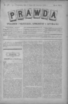 Prawda. Tygodnik polityczny, społeczny i literacki 1893, Nr 27