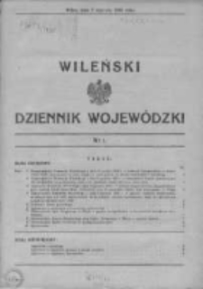 Wileński Dziennik Wojewódzki 1935, Nr 1