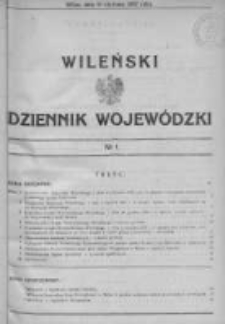 Wileński Dziennik Wojewódzki 1937, Nr 1