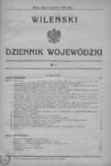 Wileński Dziennik Wojewódzki 1938, Nr 1