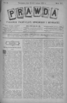 Prawda. Tygodnik polityczny, społeczny i literacki 1895, Nr 8
